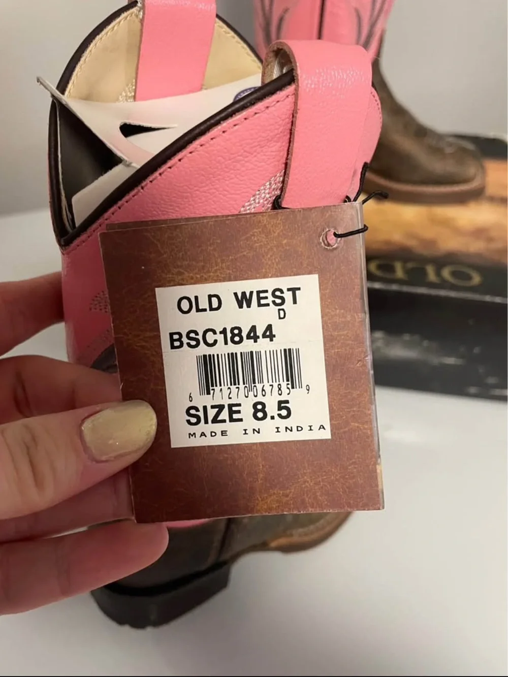 Girls Old West Pink and Brown Western Cowboy Boots